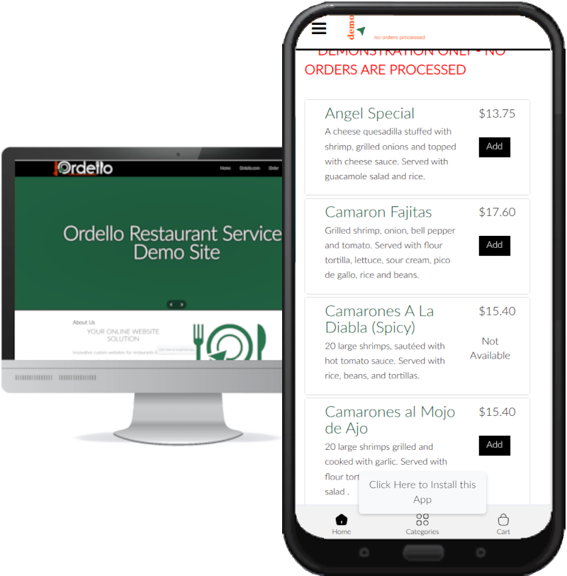 Fully Responsive sites with Ordello's Restaurant Website and Odering Service